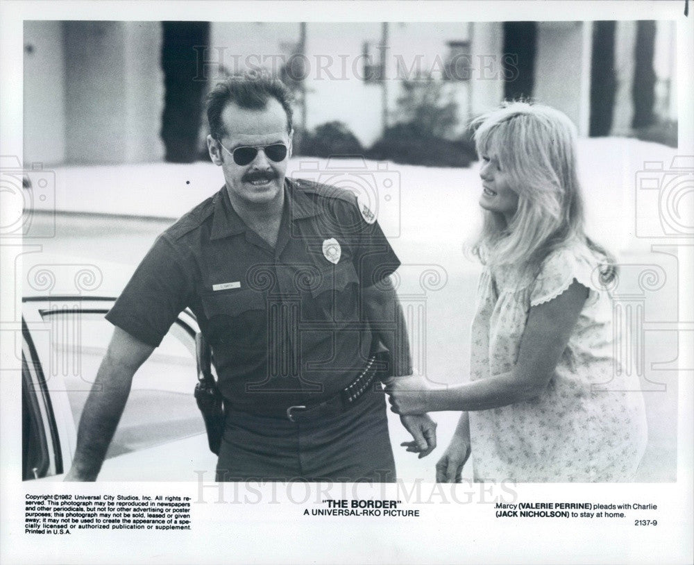 1982 American Hollywood Actors Jack Nicholson/Valerie Perrine Press Photo - Historic Images