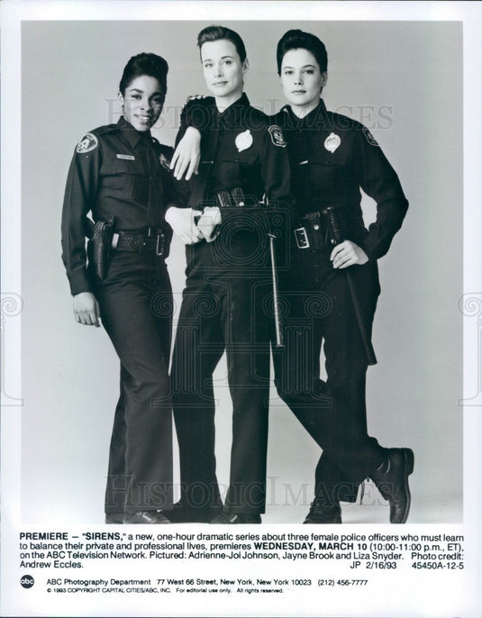 1993 Hollywood Actors Adrienne-Joi Johnson/Jayne Brook/Liza Snyder Press Photo - Historic Images
