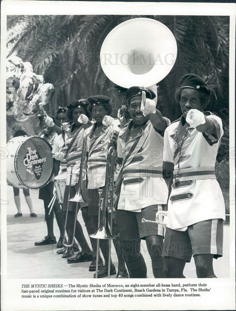 1983 Tampa, FL Busch Gardens Mystique Sheiks of Morocco Brass Band Press Photo - Historic Images