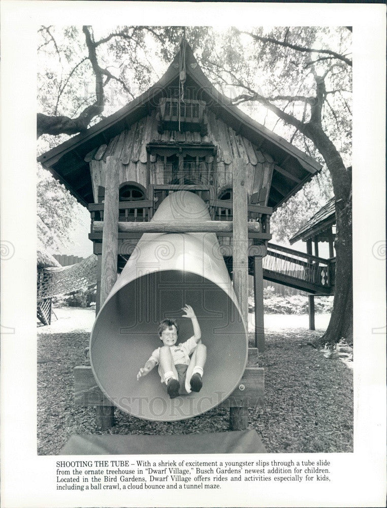 1985 Tampa, Florida Busch Gardens Dwarf Village Treehouse Press Photo - Historic Images