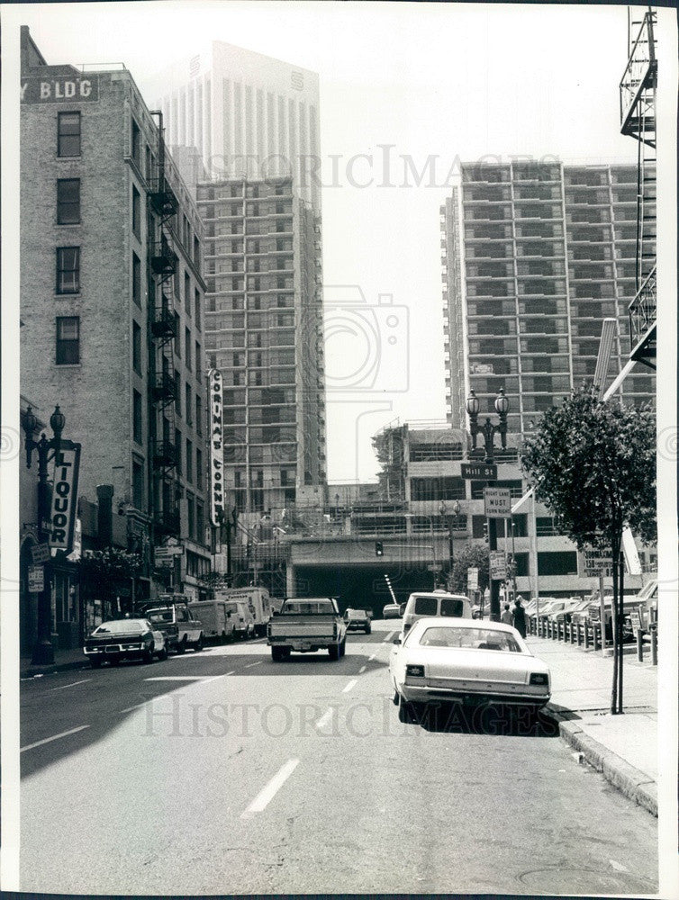 1980 Los Angeles, California Third &amp; Hill Streets Press Photo - Historic Images
