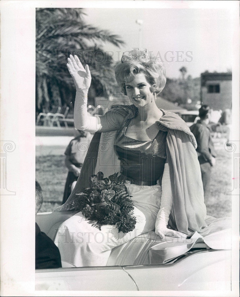 1965 Clearwater, Florida Christmas Parade Miss Clearwater Kitty Carr Press Photo - Historic Images