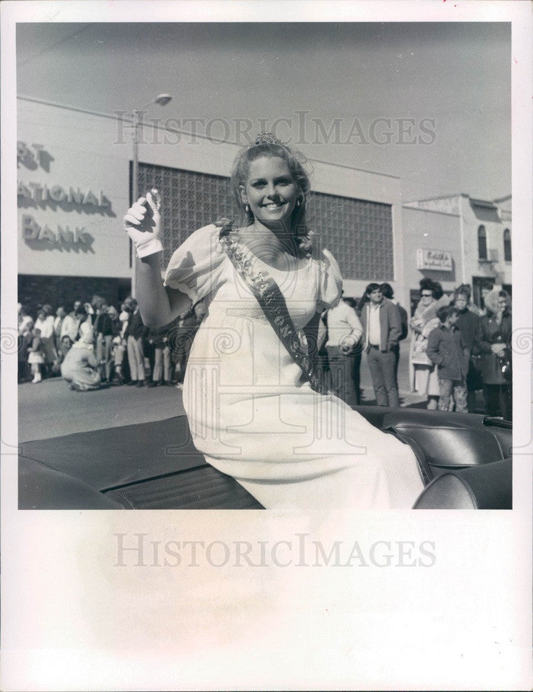 1969 Tarpon Springs, Florida Christmas Parade, Miss Tarpon Springs Press Photo - Historic Images