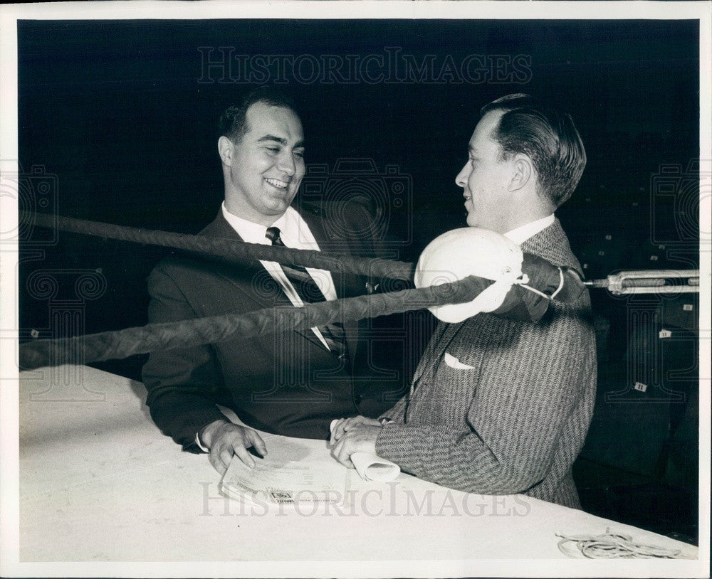 1957 St Petersburg, Florida WSUN-TV Jim Holmes &amp; Chad Mason Press Photo - Historic Images