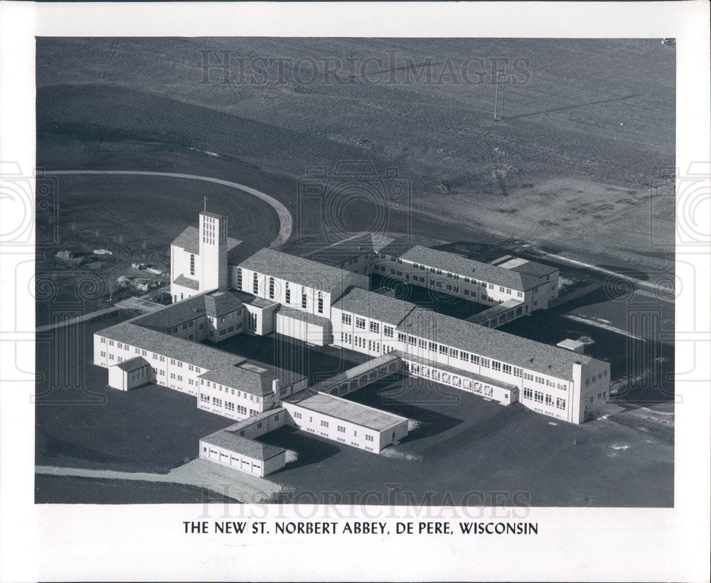 1959 De Pere, Wisconsin St Norbert Abbey Aerial View Press Photo - Historic Images