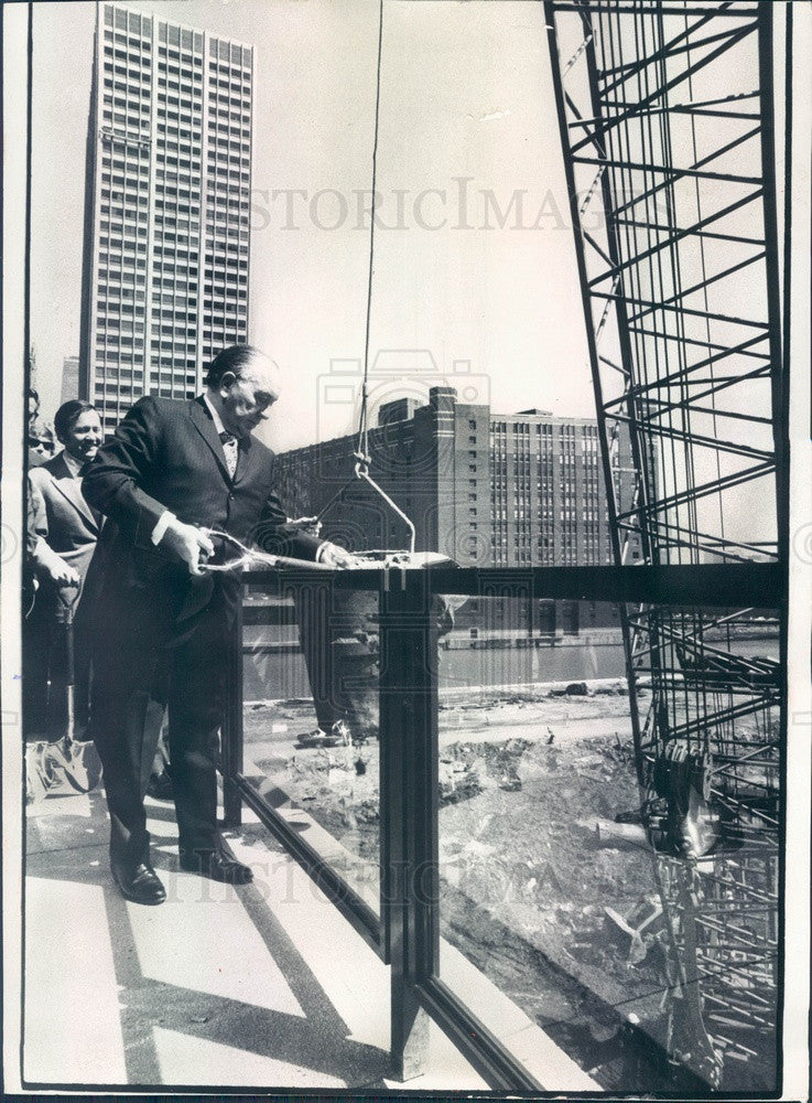 1972 Chicago, IL Hyatt Regency Hotel Groundbreaking in IL Center Press Photo - Historic Images