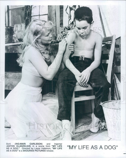 1989 Actors Ing-Mari Carlsson & Anton Glanzelius in My Life As A Dog Press Photo - Historic Images