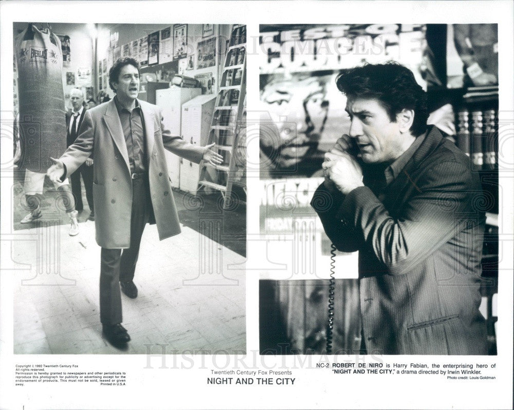 1992 American Hollywood Actor Robert De Niro in Nigth And The City Press Photo - Historic Images