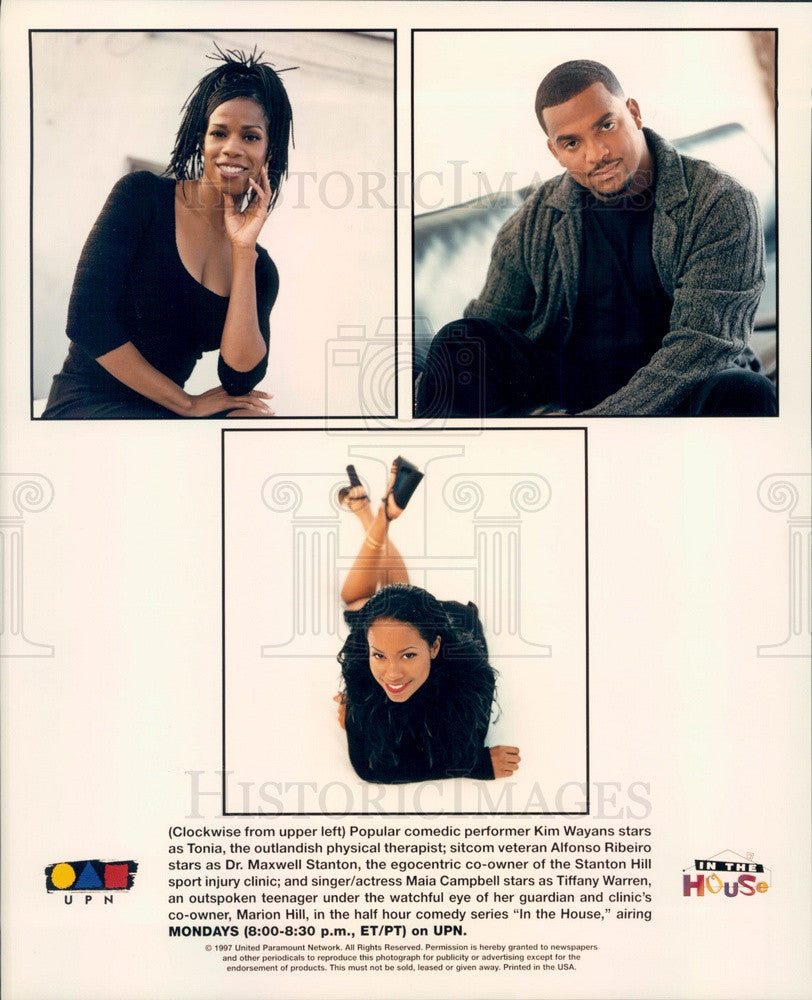 2001 Hollywood Actors Kim Wayans/Maia Campbell/Alfonzo Ribeiro Press Photo - Historic Images