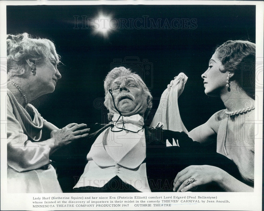 1967 Actors Paul Ballantyne, Patricia Elliott, Katherine Squire Press Photo - Historic Images