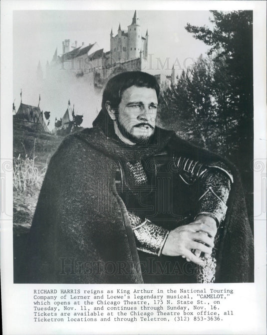 1986 Hollywood Actor Richard Harris in the Musical Camelot Press Photo - Historic Images