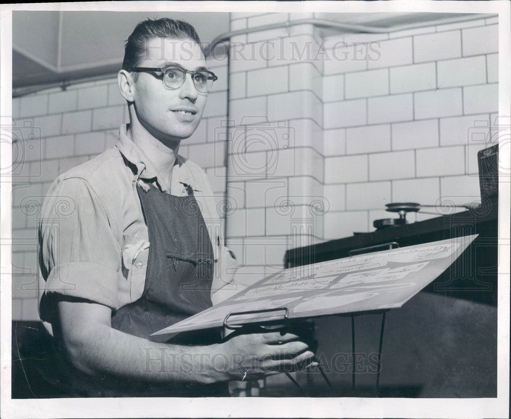 1956 Detroit, Michigan Eye Transplant Recipient Thomas Walker Press Photo - Historic Images