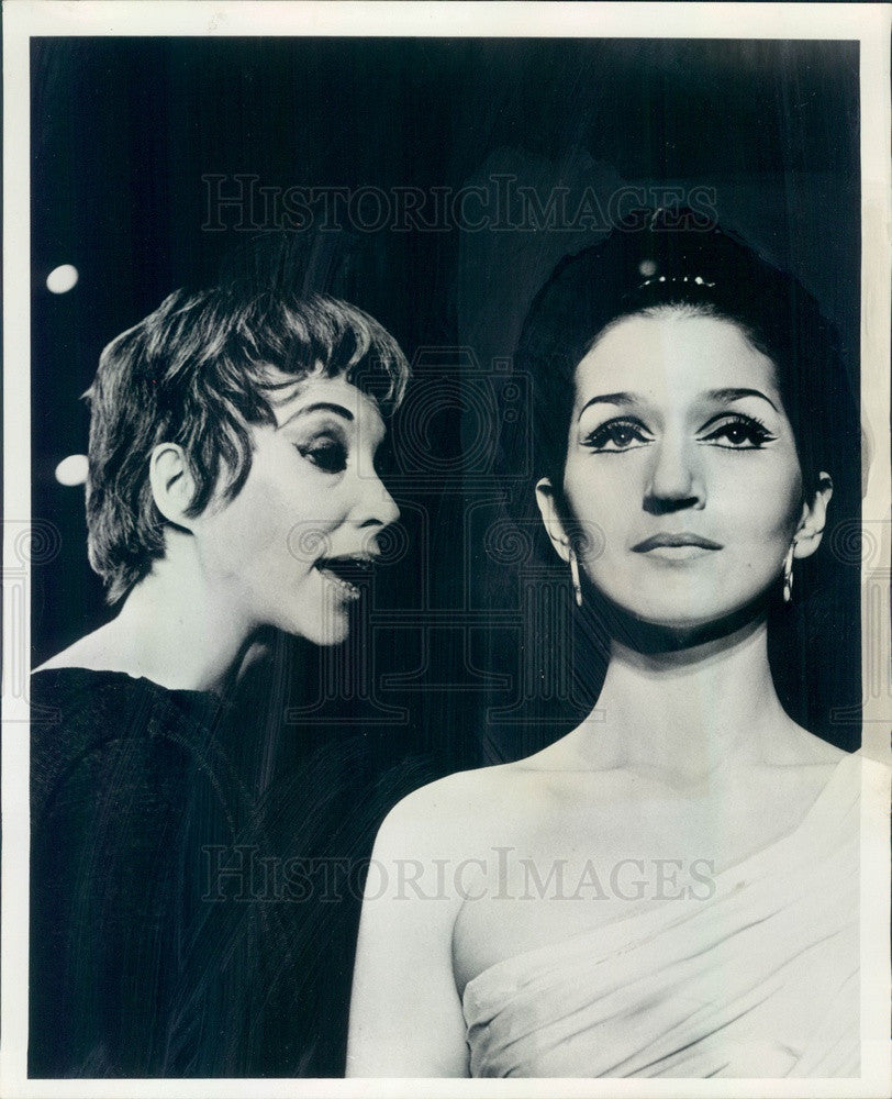 1965 Actors Carolyn Coates &amp; Dimitra Steris in The Trojan Women Press Photo - Historic Images