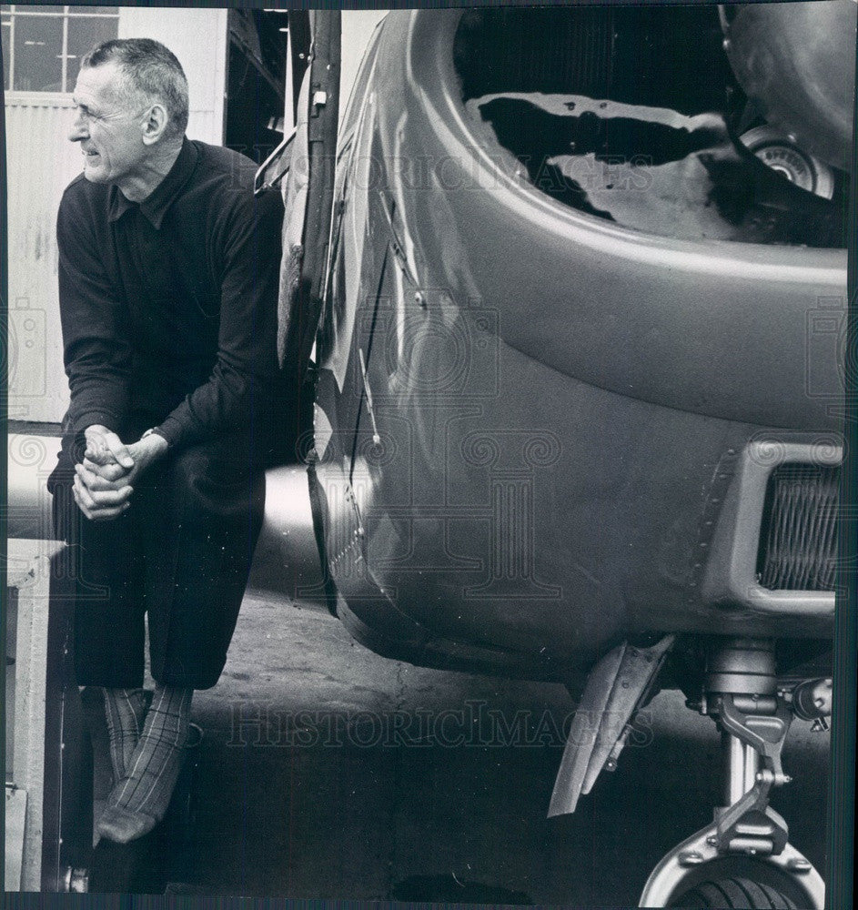 1959 US Aviator Max Conrad, The Flying Grandfather, Light Plane WRH Press Photo - Historic Images