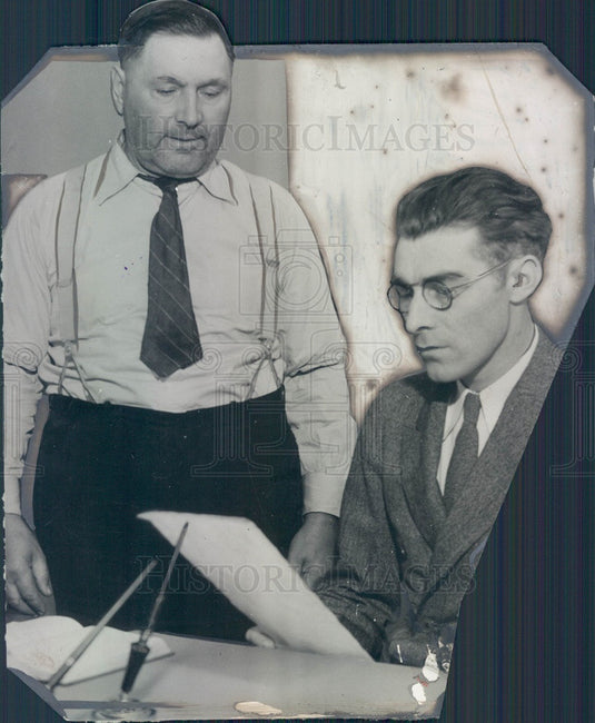 1934 Detroit, MI Deputy Sheriff & Murder Suspect Matthew Berger Press Photo - Historic Images