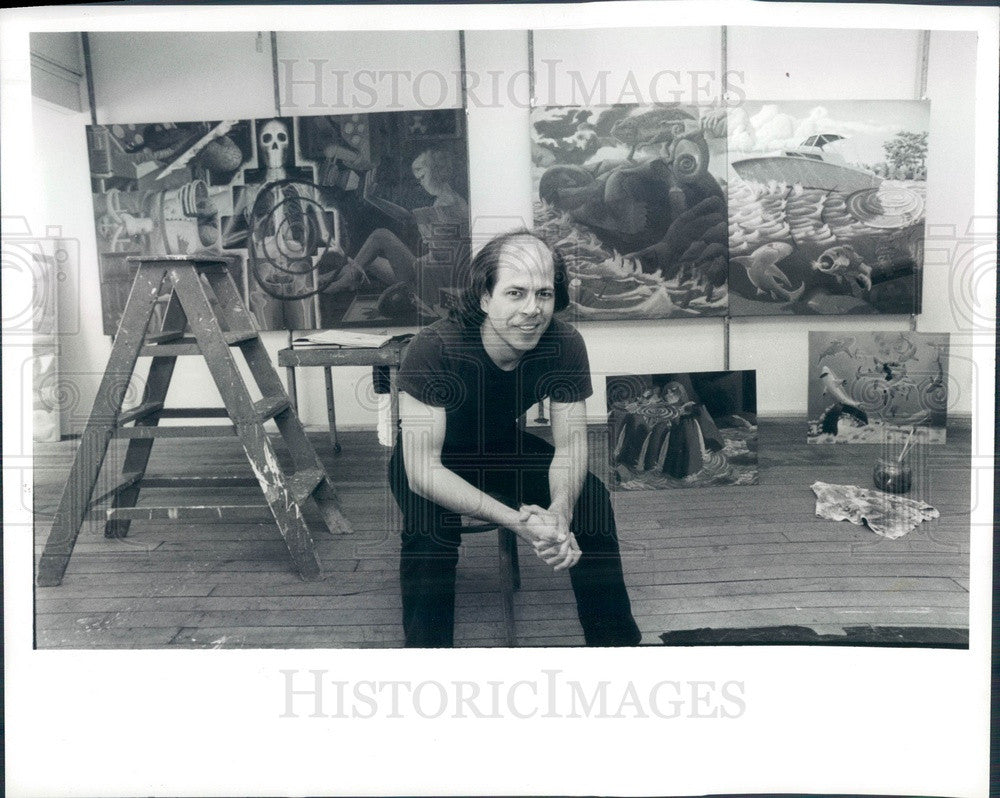 1988 Detroit, Michigan Artist Douglas Bulka Press Photo - Historic Images