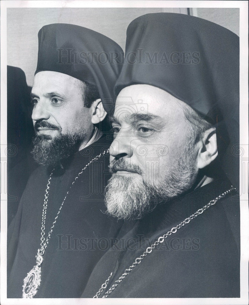 1964 Greek Orthodox Most Rev Iakovos &amp; Most Rev Emilianos Press Photo - Historic Images