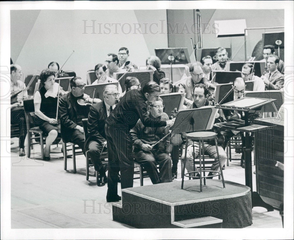 1968 Detroit, Michigan Symphony Orchestra & Conductor Sixten Ehrling Press Photo - Historic Images