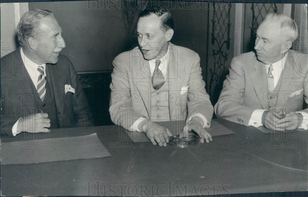 1933 Works Progress Admin Harry Hopkins, RI Gov Green, MT Gov Cooney Press Photo - Historic Images