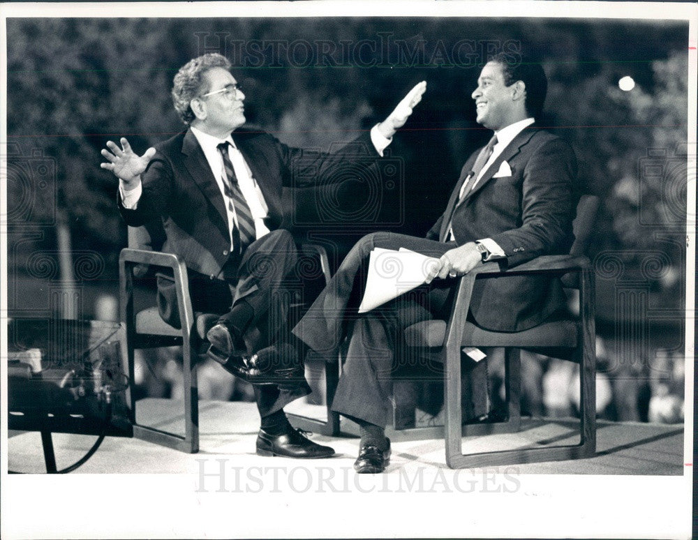 1987 Today Show Host Bryant Gumbel &amp; CO Gov Roy Romer Press Photo - Historic Images