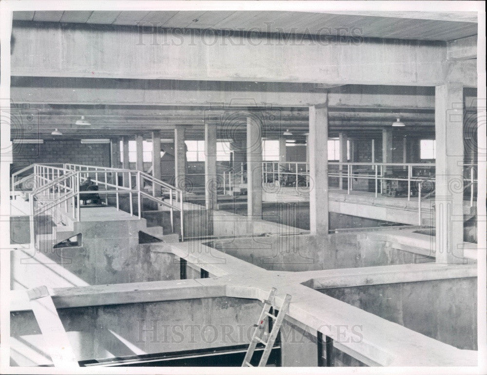 1958 Clearwater Beach, Florida Sewage Treatment Plant Press Photo - Historic Images