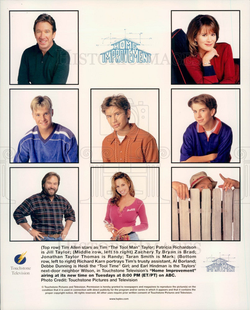 Undated TV&#39;s Home Improvement Cast w/ Tim Allen &amp; Richard Karn Press Photo - Historic Images