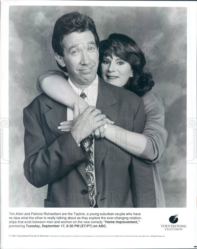 1991 TV's Home Improvement Cast w/ Tim Allen & Patricia Richardson Press Photo - Historic Images