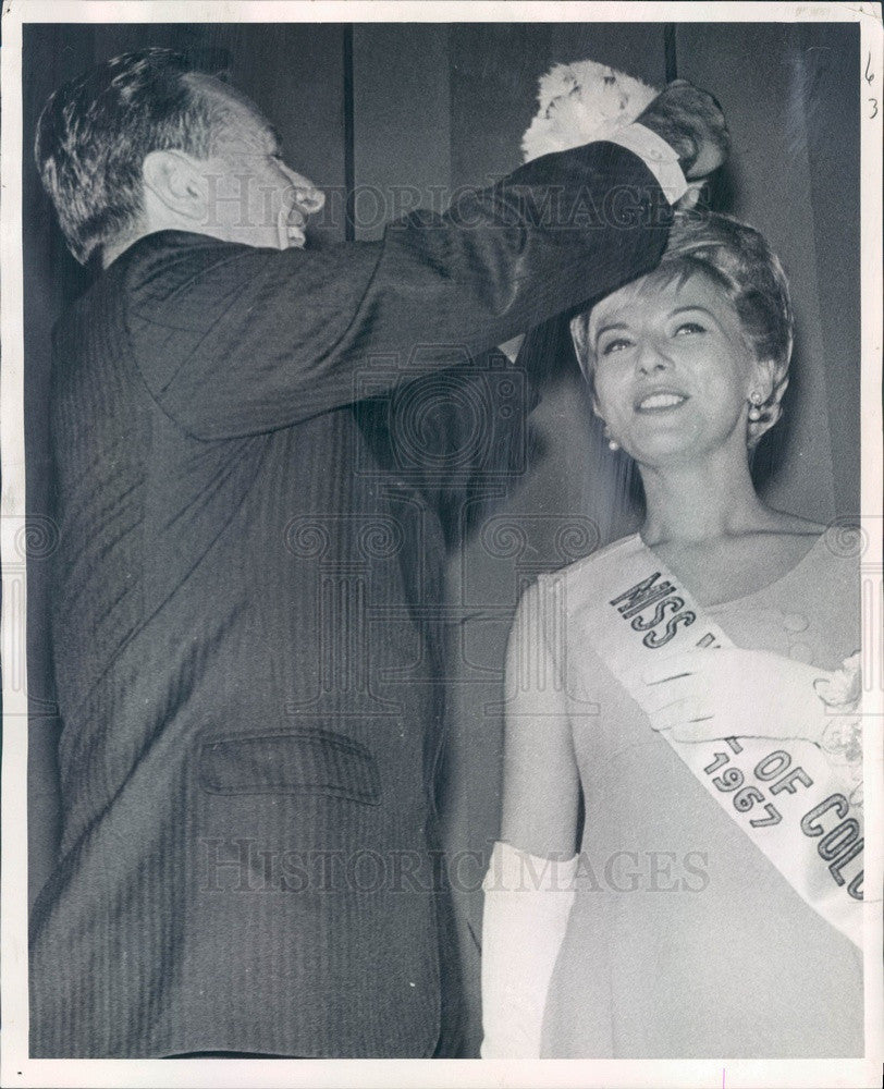 1967 Colorado Gov John Love & Miss Colorado Wool Susan Kutscheid Press Photo - Historic Images