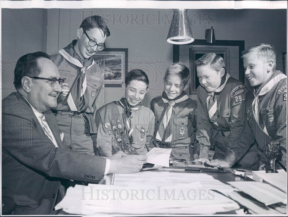 1963 Denver, CO Mexican Consul Hector Jara & Thornton Boy Scouts Press Photo - Historic Images