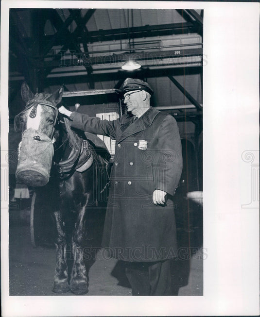 1954 Detroit, Michigan Eastern Markets Patrolman August Budde Press Photo - Historic Images
