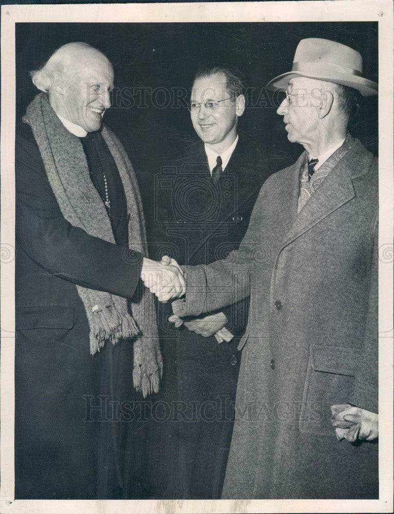 1948 England Red Dean of Canterbury Cathedral Rev Hewlett Johnson Press Photo - Historic Images