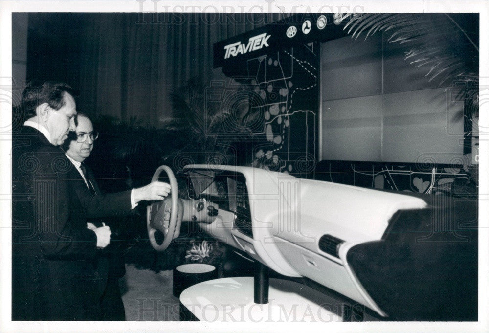 1992 Detroit, Michigan Auto Show, Travteck Navigation System Display Press Photo - Historic Images