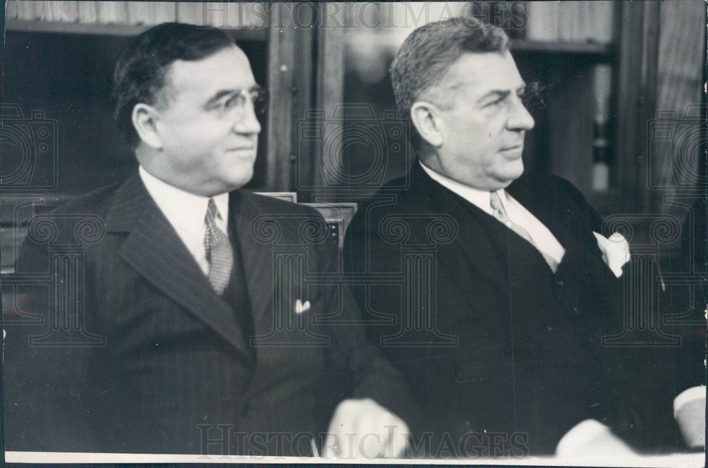 1931 Natl City Bank of NY Chairman Charles Mitchell & Thomas Lamont Press Photo - Historic Images