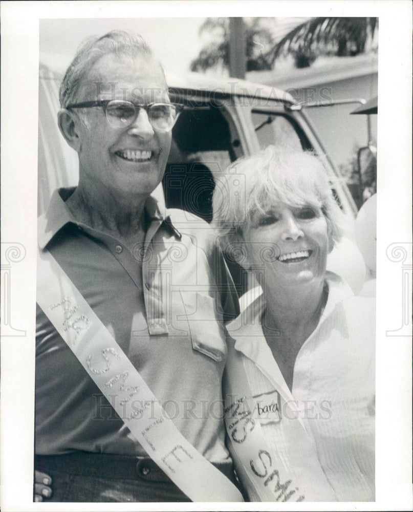 1986 Sun City Center, FL Mr/Mrs Smile Munns Caldwell/Barbara Demask Press Photo - Historic Images