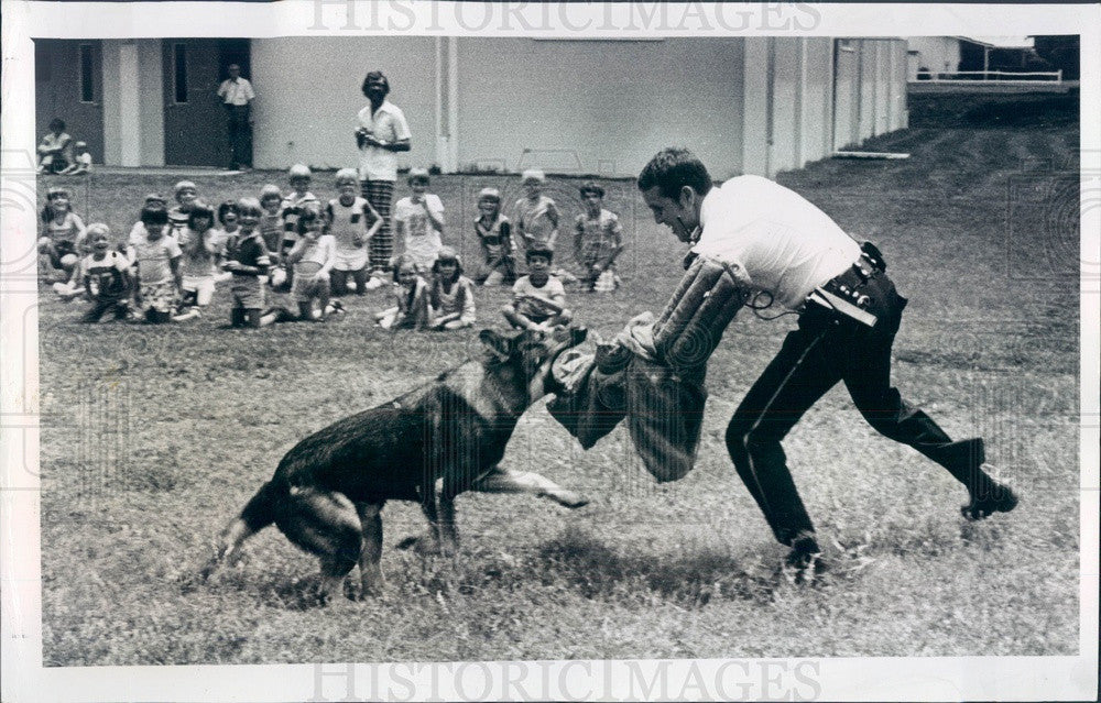 1978 Clearwater, Florida Police K-9 Duke &amp; Officer Sandy Stevens Press Photo - Historic Images