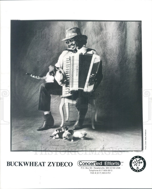 1995 American Accordianist/Zydeco Musician Buckwheat Zydeco Press Photo - Historic Images