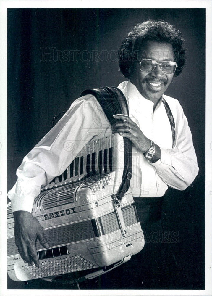 1996 American Accordianist/Zydeco Musician Buckwheat Zydeco Press Photo - Historic Images