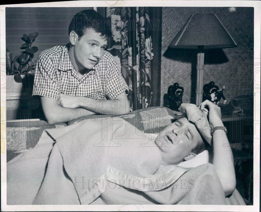 1956 Actors Hal Rollins & Gerald M Harrington in Anniversary Waltz Press Photo - Historic Images