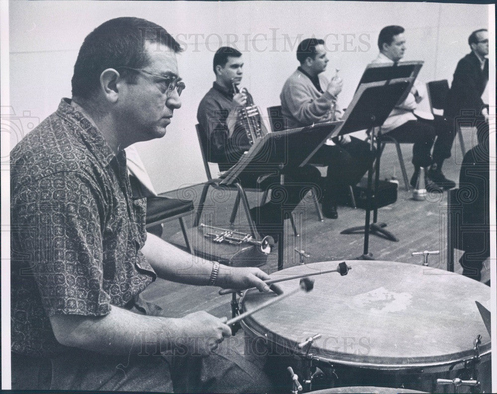 1964 Denver CO Symphony Orchestra Timpanist & Drummaker Walter Light Press Photo - Historic Images