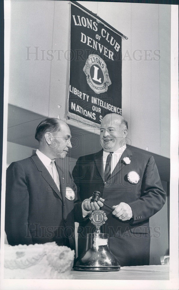 1963 Denver, CO Lions Club Presidents Lloyd King &amp; Keppel Brierly Press Photo - Historic Images