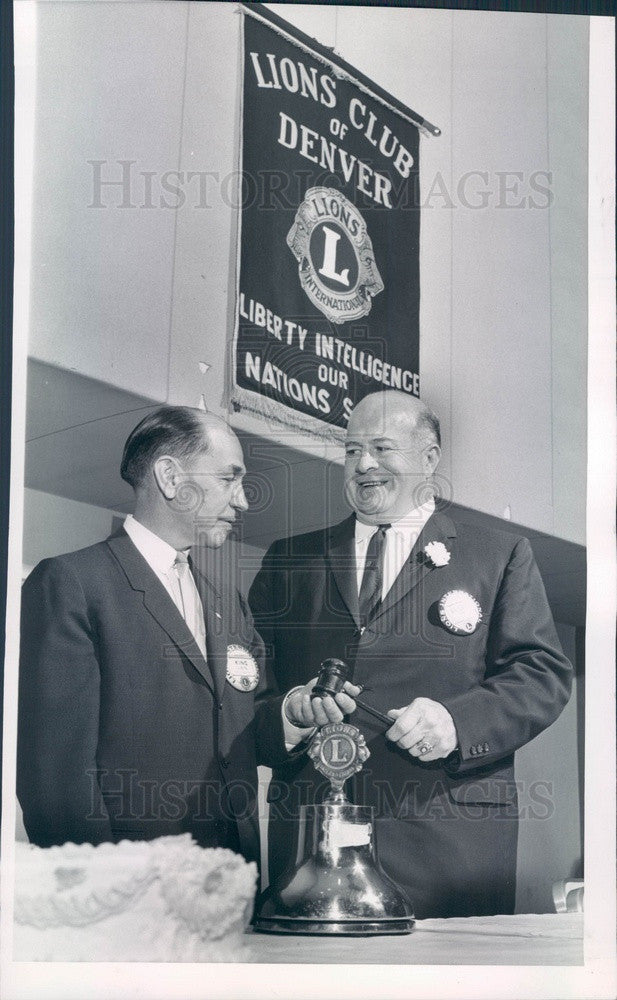 1963 Denver, CO Lions Club Presidents Lloyd King & Keppel Brierly Press Photo - Historic Images