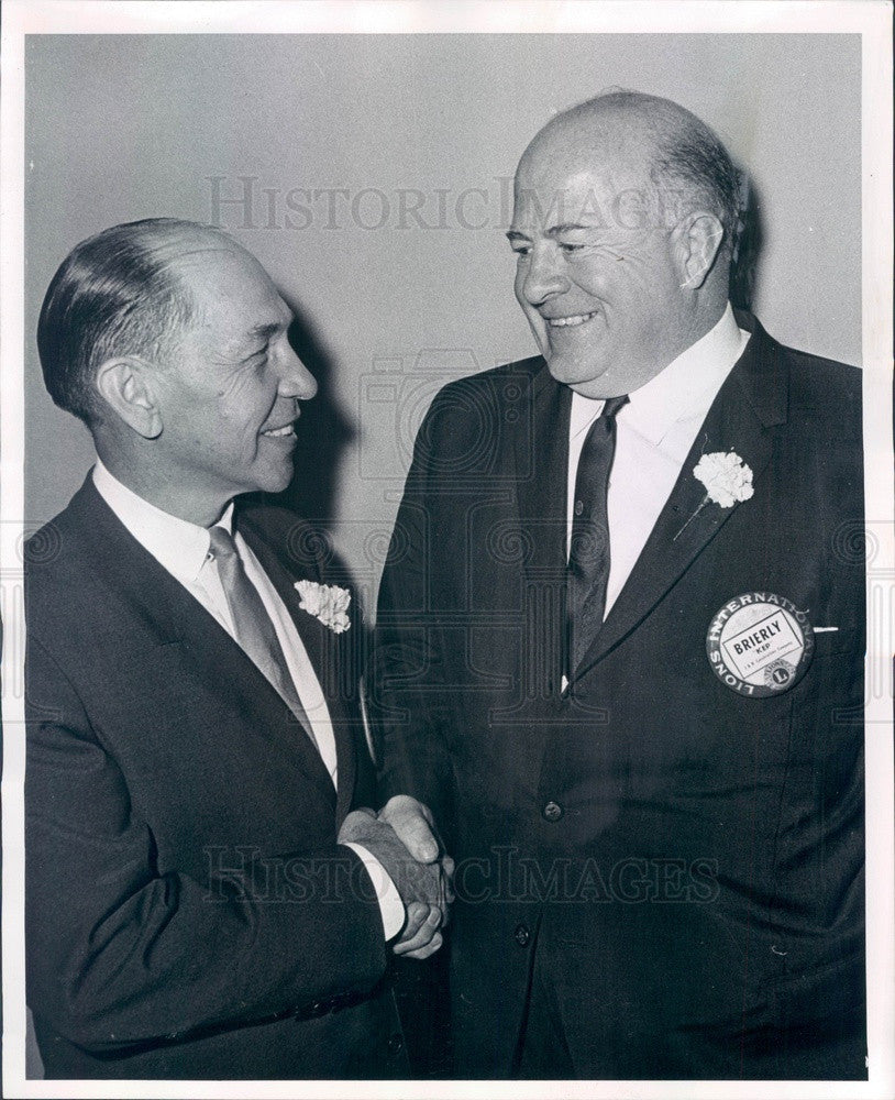 1963 Denver, CO Lions Club Presidents Lloyd King & Keppel Brierly Press Photo - Historic Images