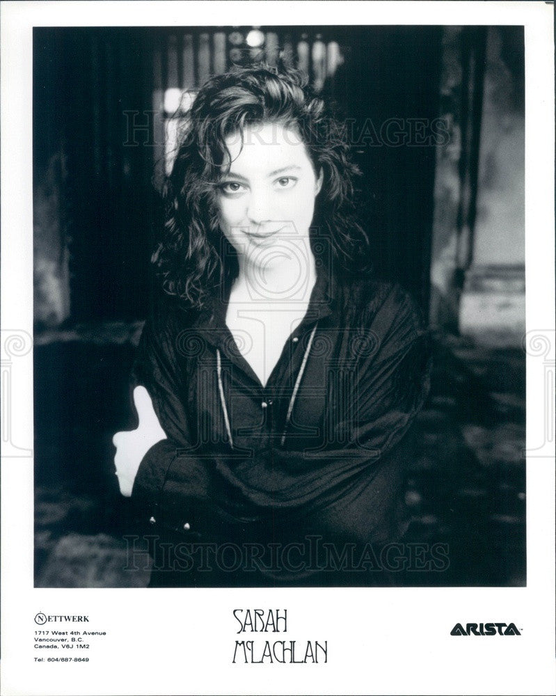 1992 Grammy Winning Singer/Songwriter Sarah McLachlan Press Photo - Historic Images