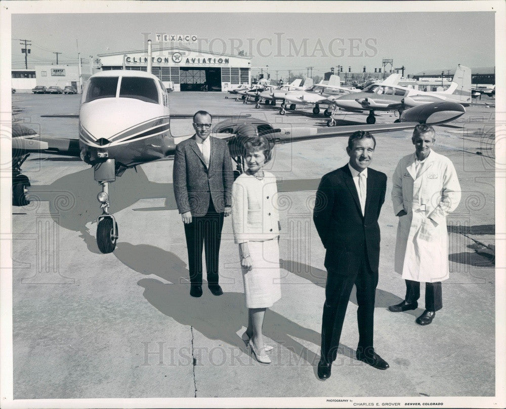 1965 Denver, CO Clinton Aviation GM Bob Maupin, Pilot Jack Meador Press Photo - Historic Images