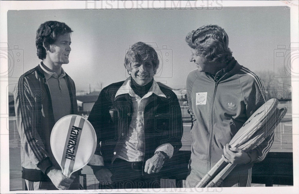 1975 Pro Tennis Players Cliff Drysdale &amp; Andy Pattison Press Photo - Historic Images