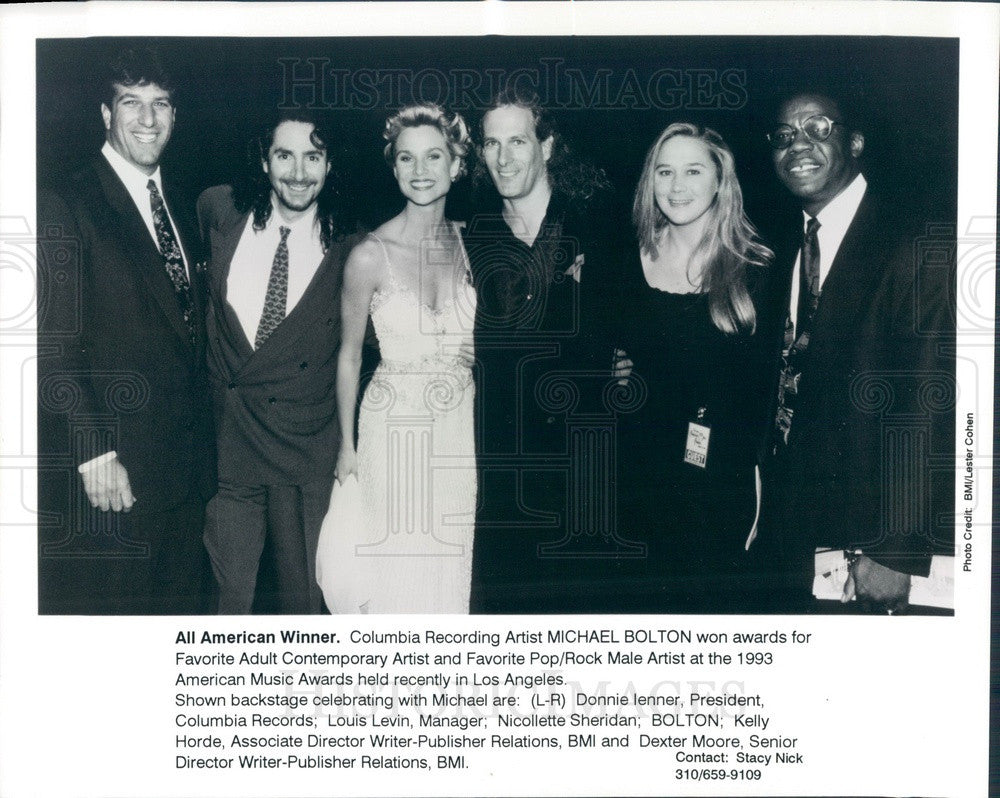 1993 Singer Michael Bolton, Actress Nicollette Sheridan Press Photo - Historic Images