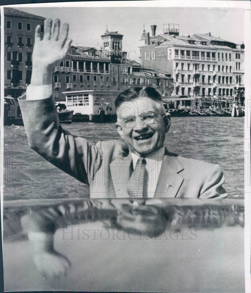 1955 US Secretary of Interior Douglas McKay on the Grand Canal Press Photo - Historic Images