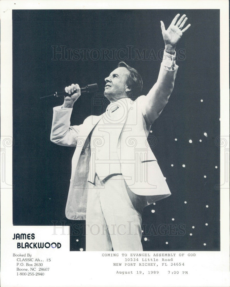 1989 Grammy Winning Gospel Singer James Blackwood Press Photo - Historic Images