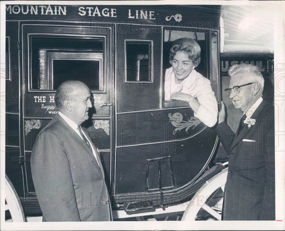 1968 Denver, Colorado Stagecoach, Ralph Mayo, Nelda Bradley, Dan Cox Press Photo - Historic Images