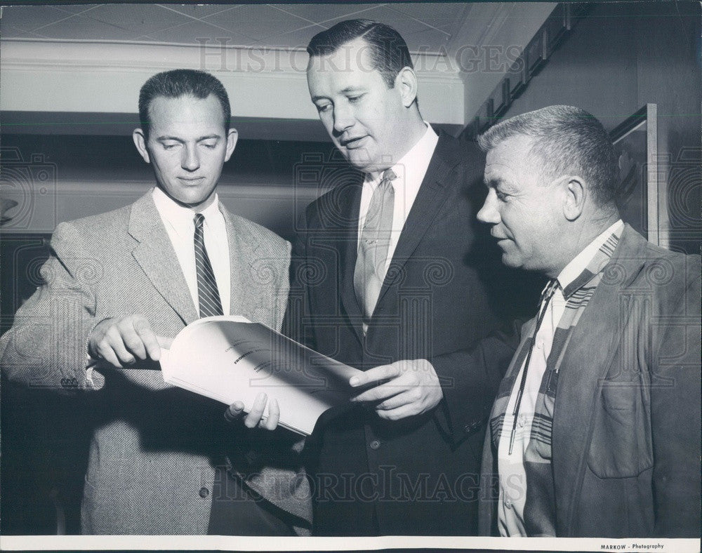 1959 Frontier Airlines President Lewis B Maytag Jr &amp; Scott Whitney Press Photo - Historic Images